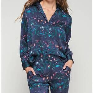 NEW VILAGALLO insect print blouse in navy